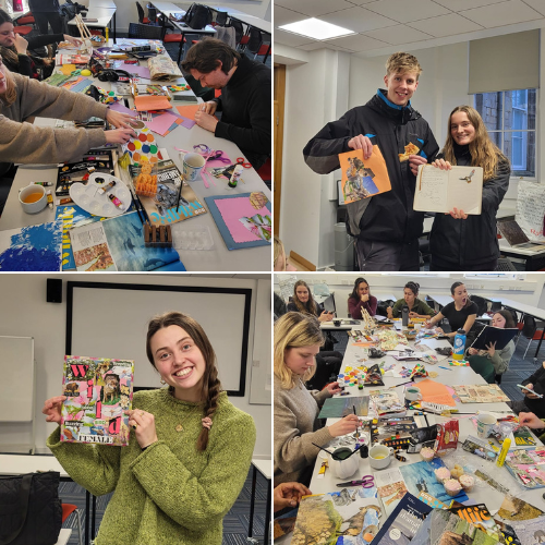 Collage of photos from a Creative Workshop